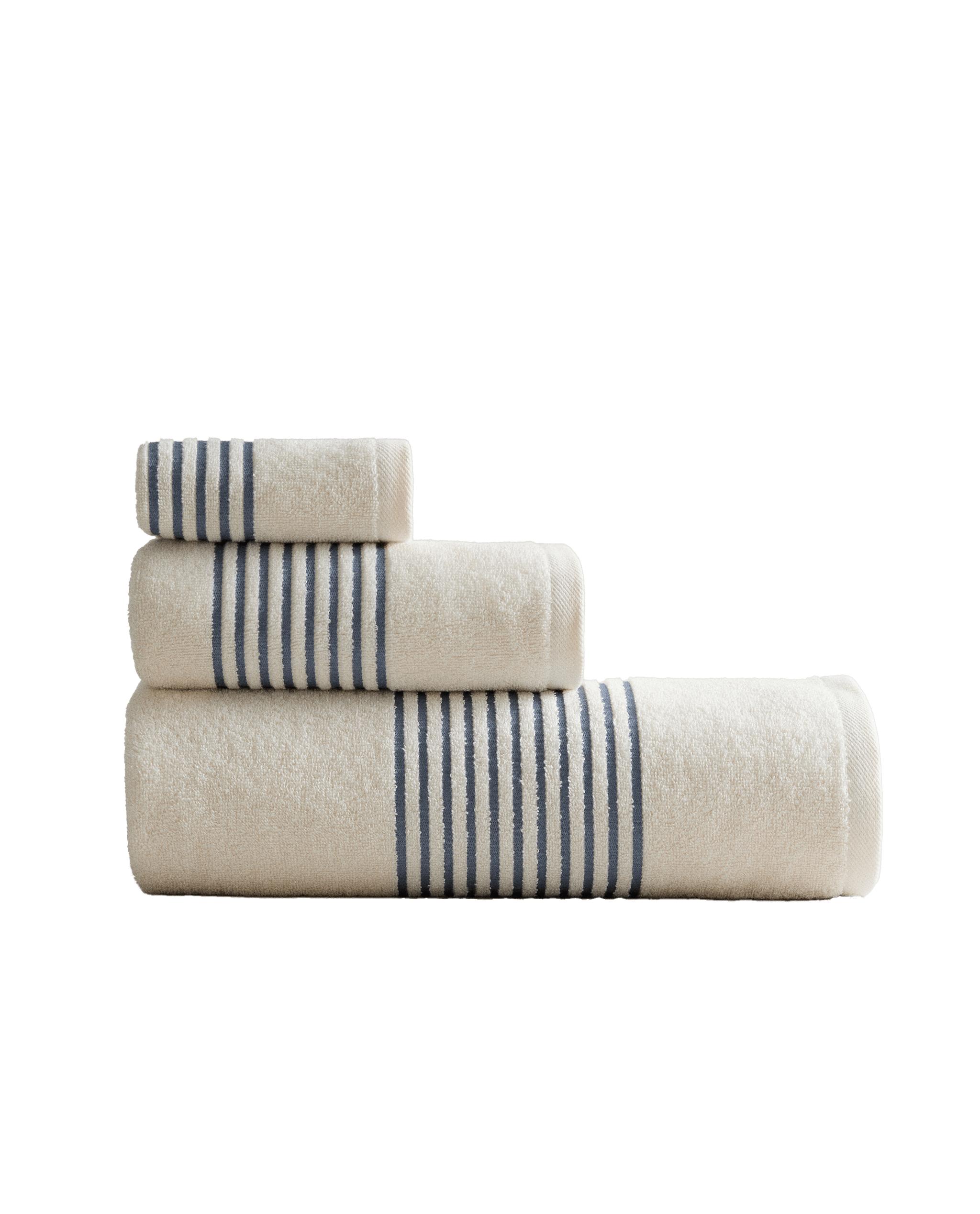 COTTON BATH TOWEL WITH STRIPED BORDER product thumbnail 3