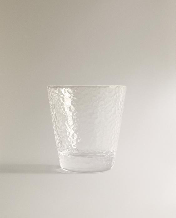 RAISED HONEYCOMB DESIGN GLASS TUMBLER RAISED HONEYCOMB DESIGN GLASS TUMBLER