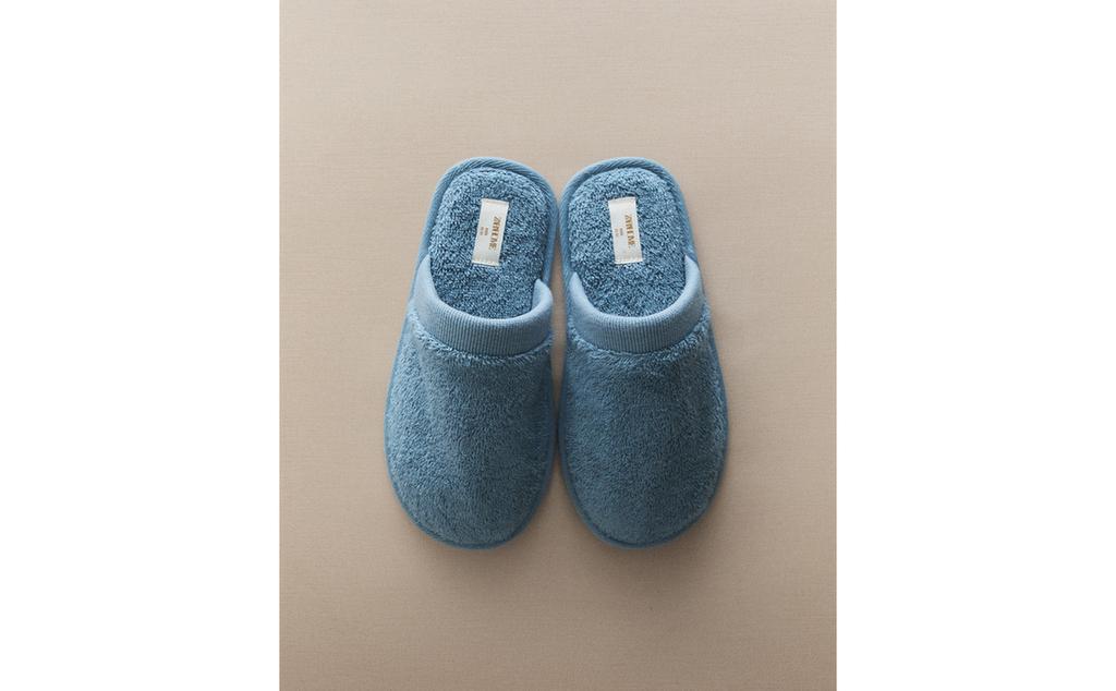 KIDS' TERRY BATHROOM MULE SLIPPERS