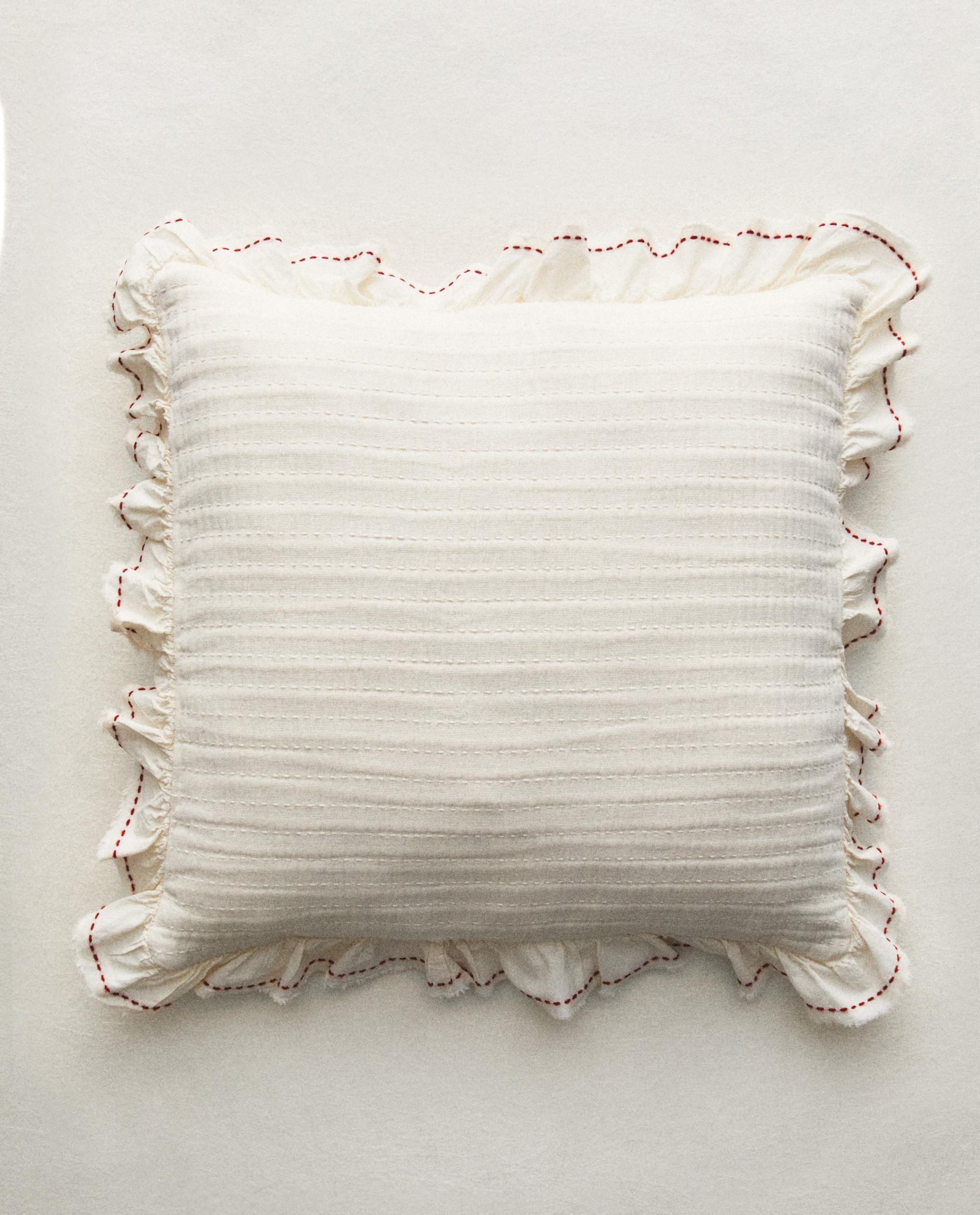 KIDS' TEXTURED CUSHION COVER WITH RUFFLE TRIM product thumbnail 10