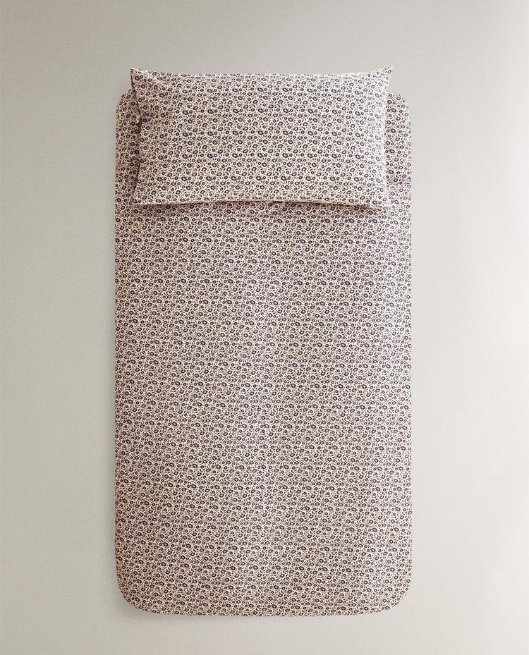 KIDS' FLORAL COTTON DUVET COVER