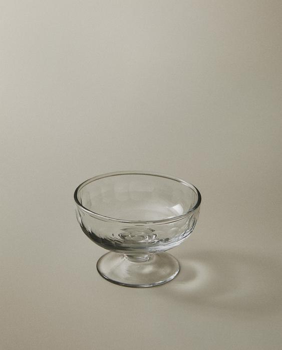 كوب آيس كريم زجاج بتصميم عمودي بارز