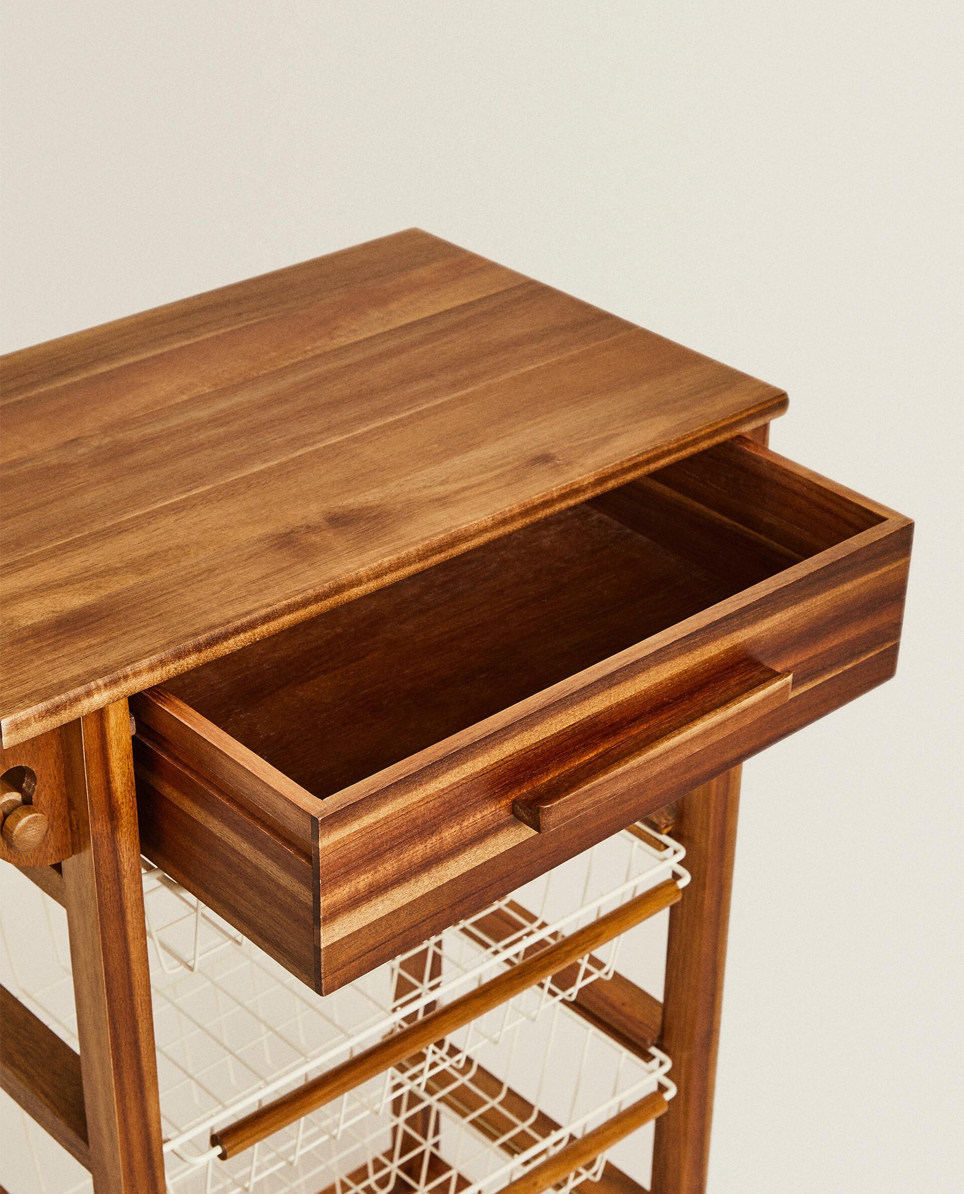 ZARA HOME】メタルキャスター ウッドハンドル ワゴン