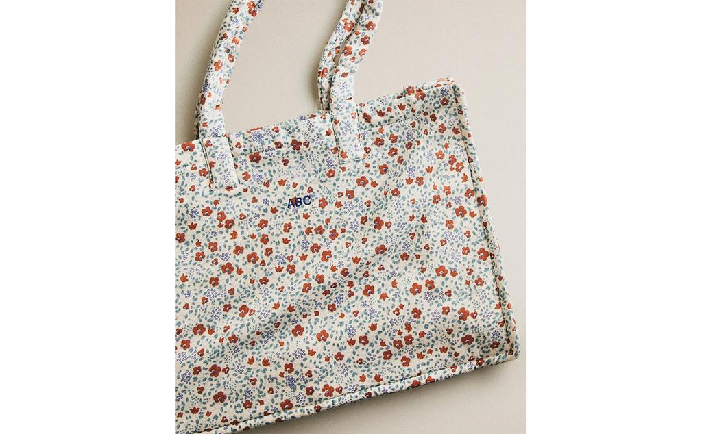 KATOENEN STRANDTAS MET BLOEMEN KATOENEN STRANDTAS MET BLOEMEN