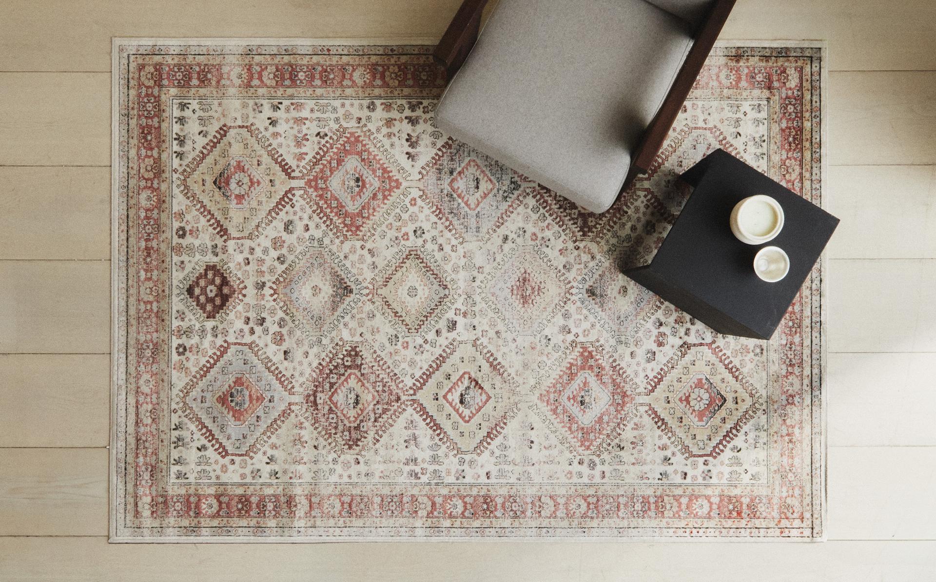 VINTAGE EFEKTLİ DİKDÖRTGEN KİLİM