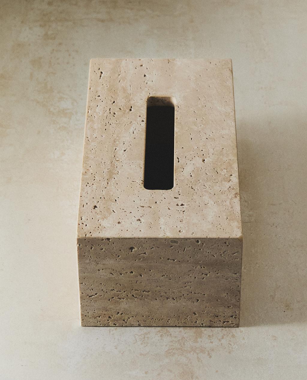 CAJA PAÑUELOS MÁRMOL BEIGE CAJA PAÑUELOS MÁRMOL BEIGE