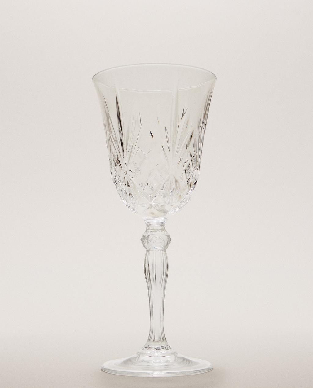 VERRE À PIED TAILLÉ CRISTALLIN