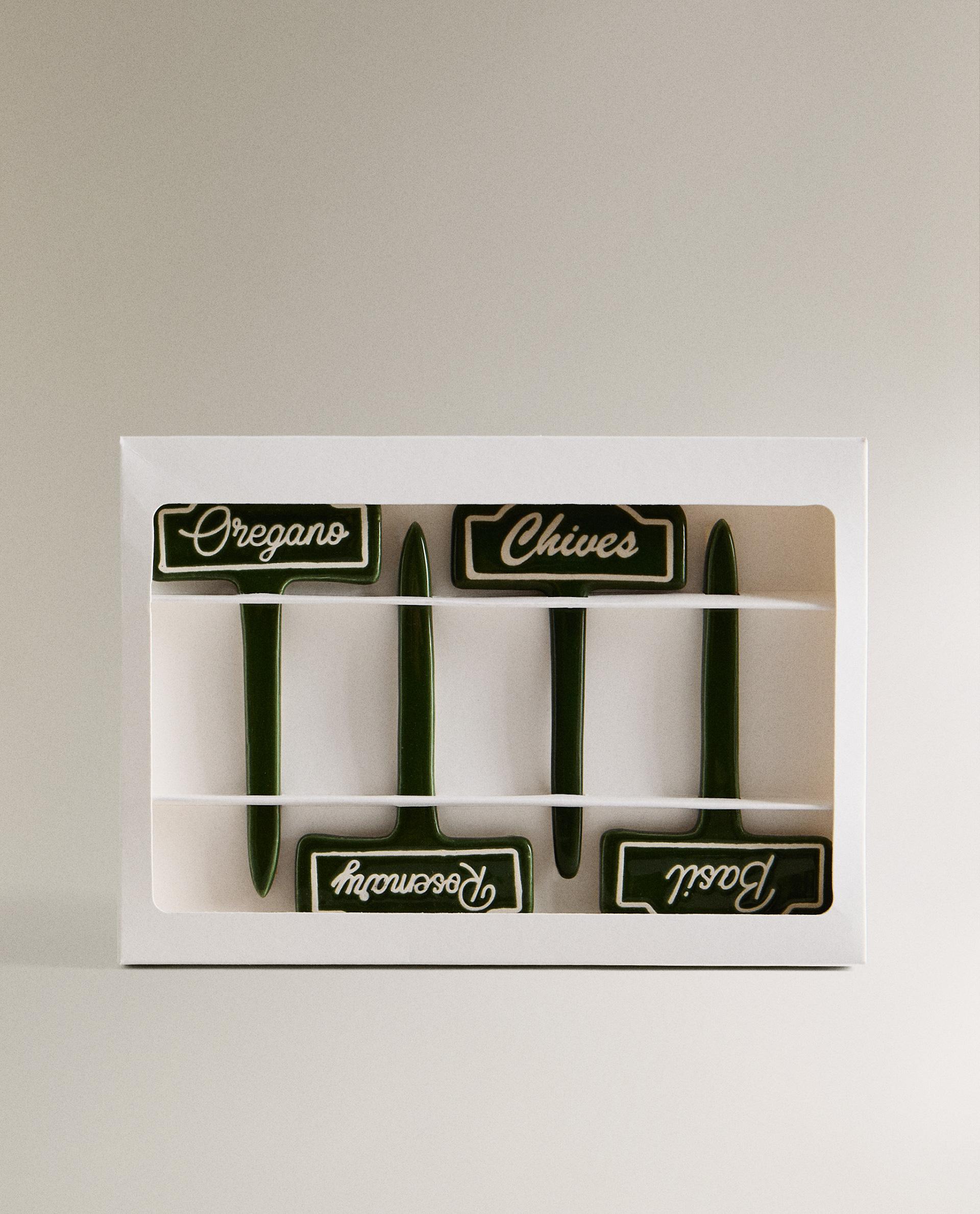SET OF CERAMIC GARDEN PLANT MARKERS (SET OF 4) | Zara Home
