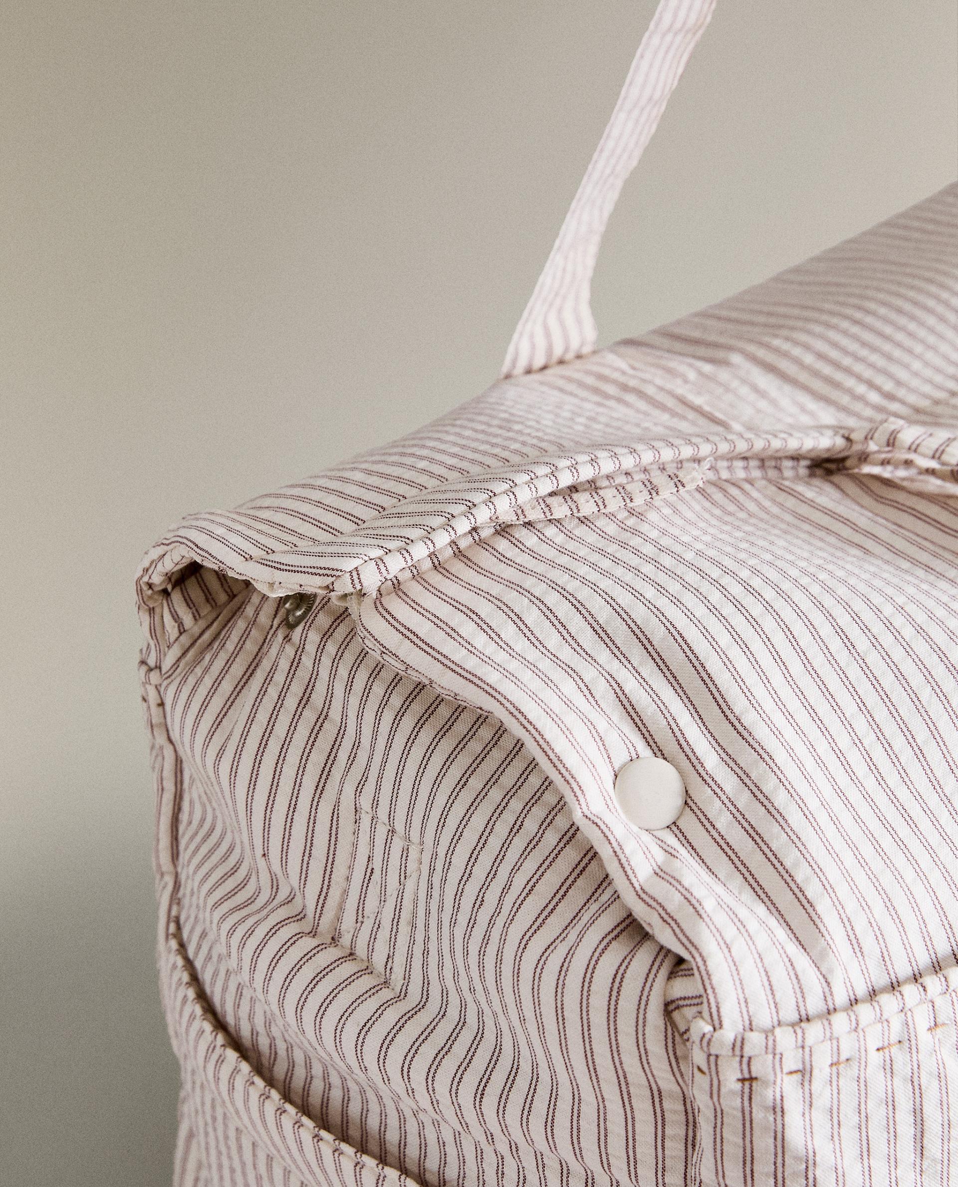 STRIPED COTTON MATERNITY BAG