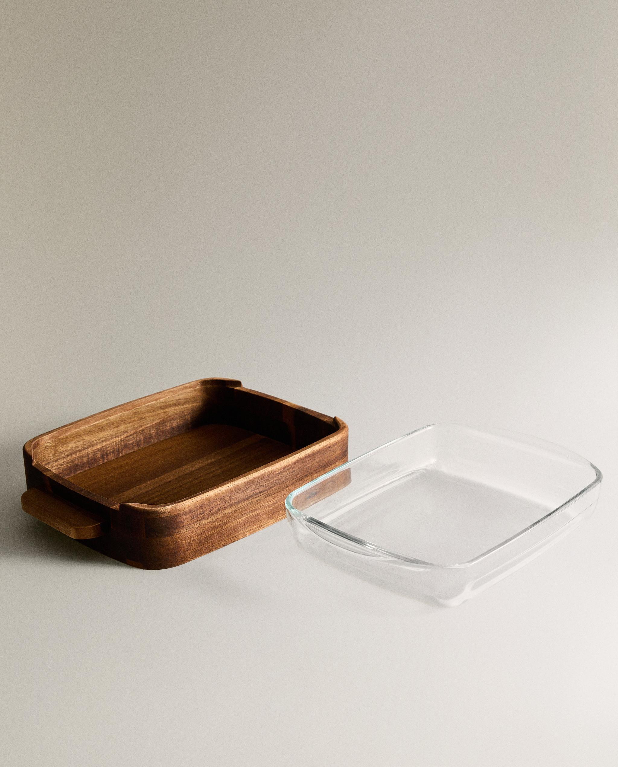 BOROSILICATE GLASS AND WOOD OVEN SERVING DISH product thumbnail 8