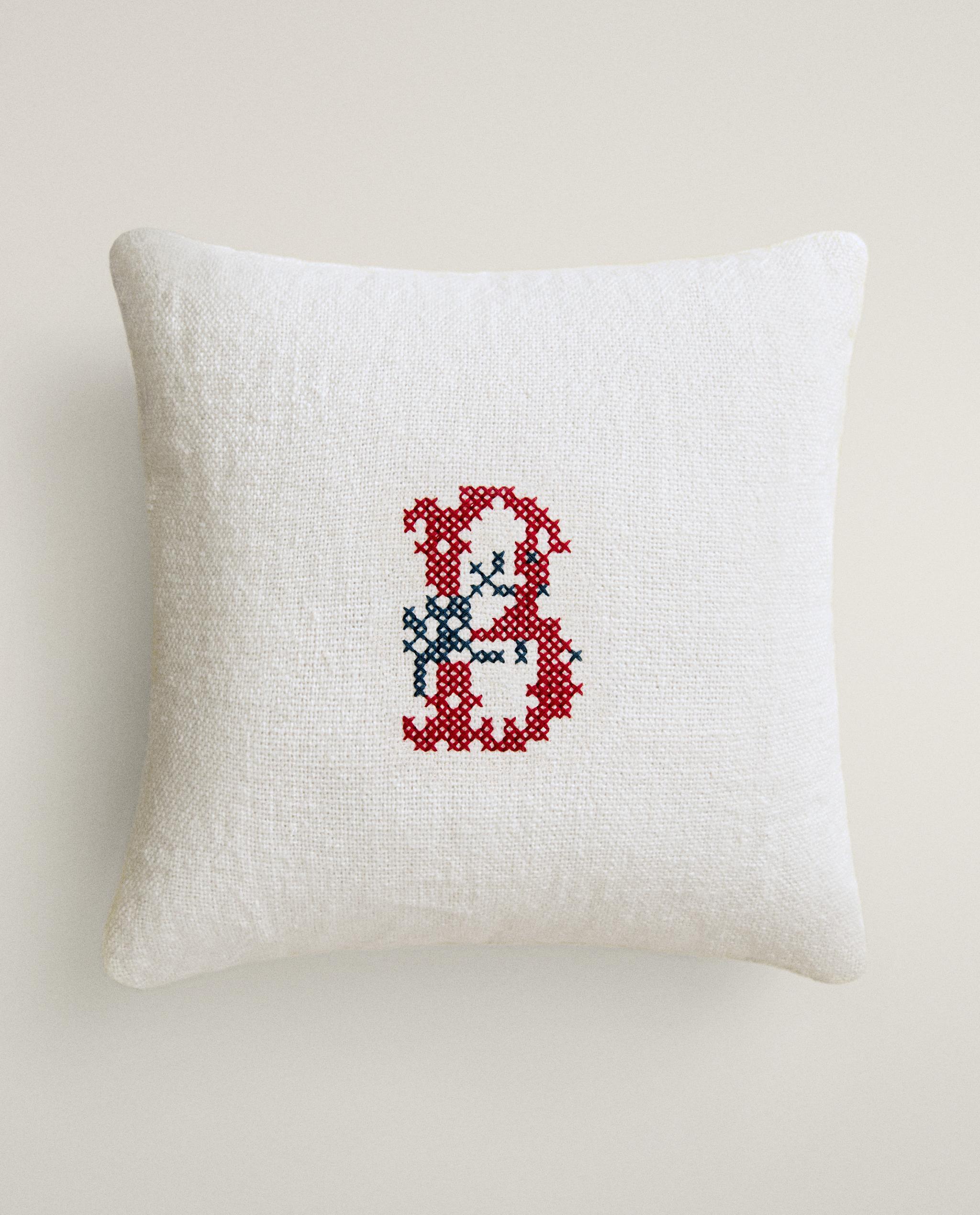 LINEN CUSHIONS WITH ALPHABET EMBROIDERY product thumbnail 12