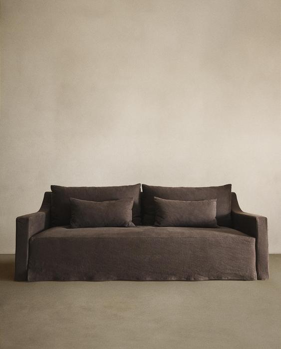 SOFA WITH REMOVABLE WASHED LINEN COVER