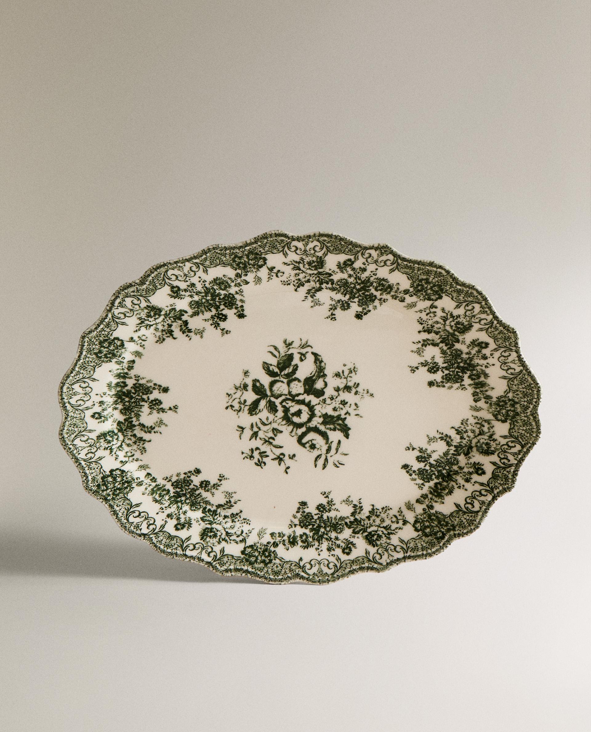 FLORAL EARTHENWARE SERVING DISH - DINNERWARE - SALE - DINING | Zara Home United States of America | Zara Home United States of America