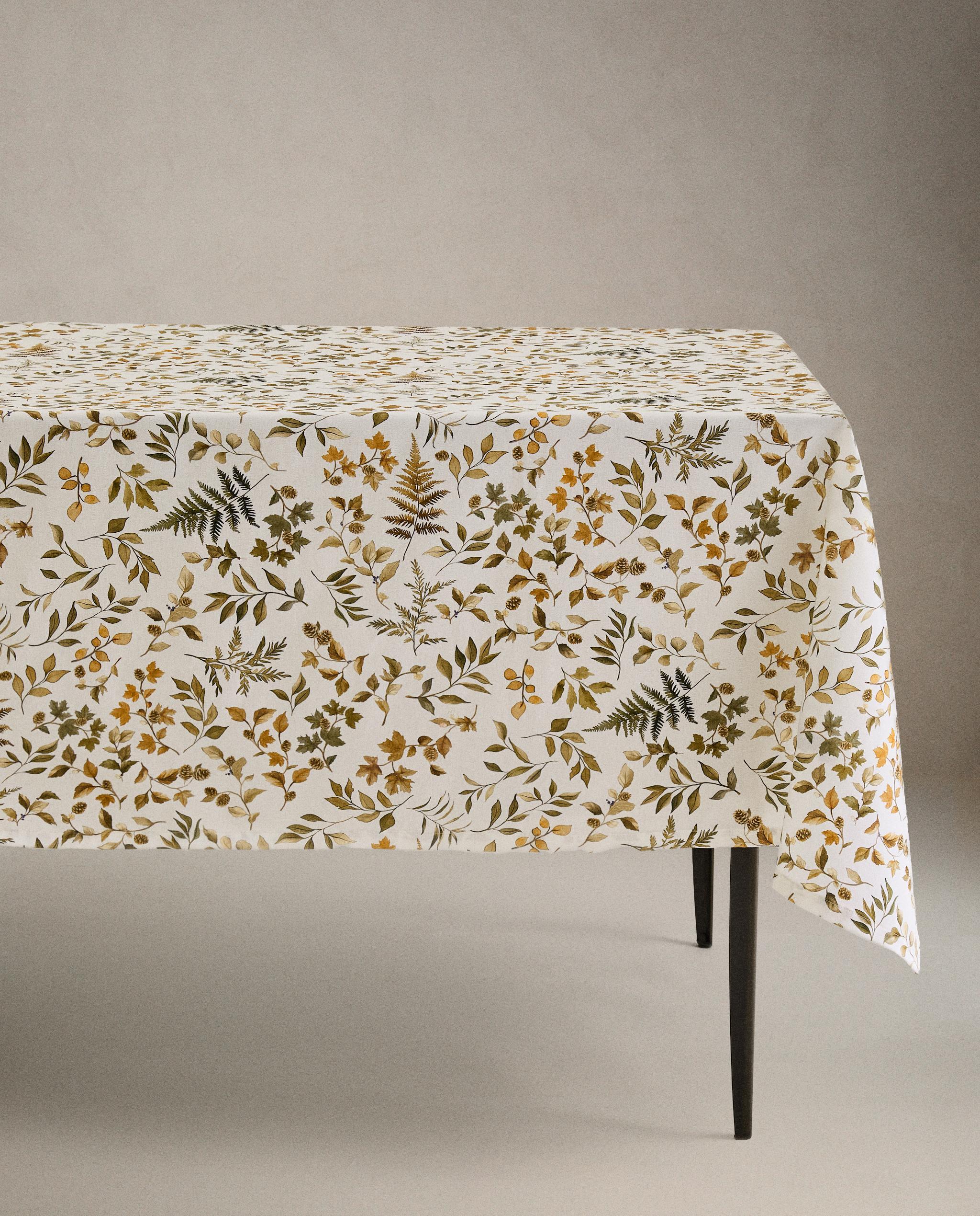 レジンコーティング コットン テーブルクロス リーフ | Zara Home 日本