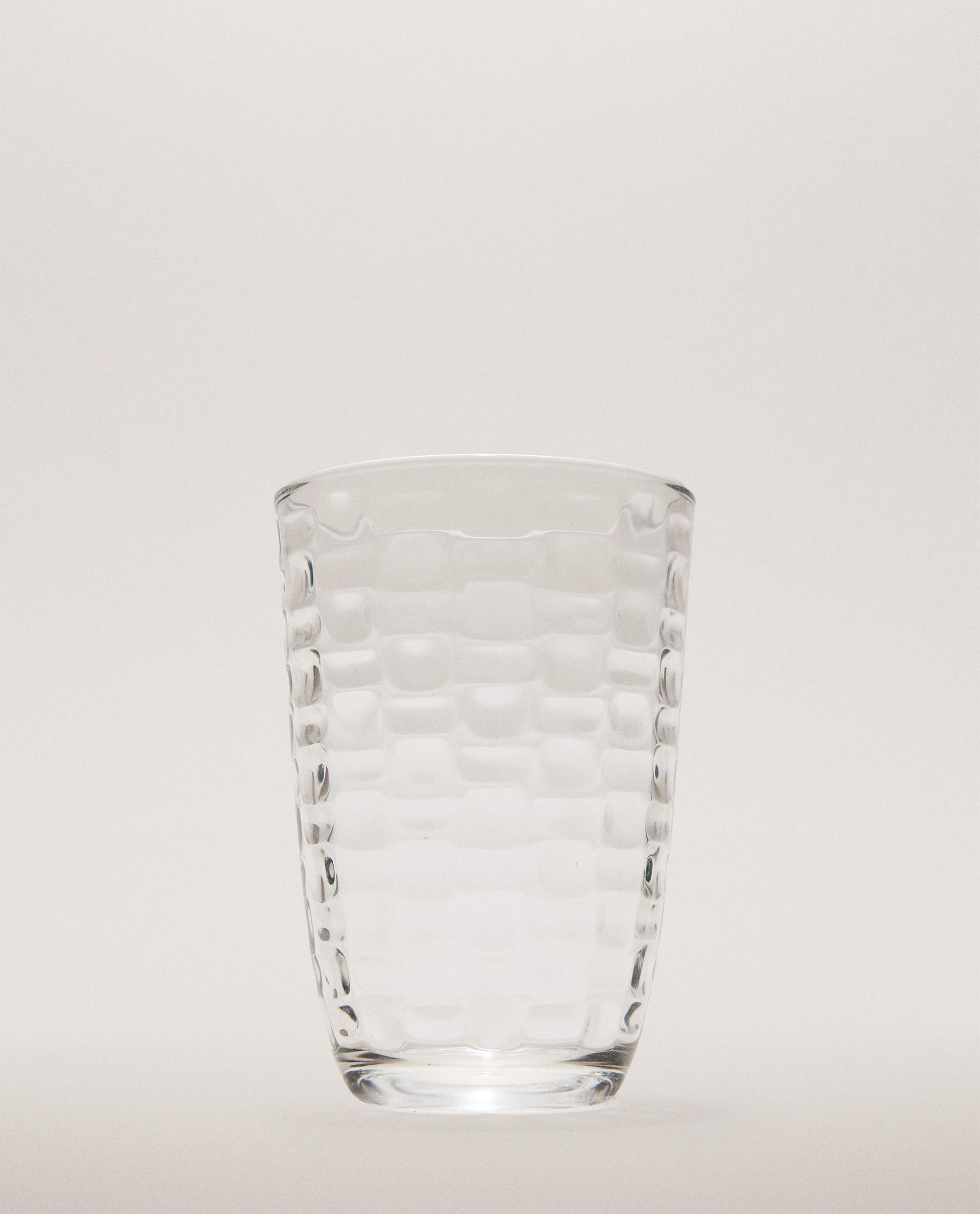 OK-[VASO REFRESCO VIDRIO RELIEVE INTERIOR CAVOUR]L6-