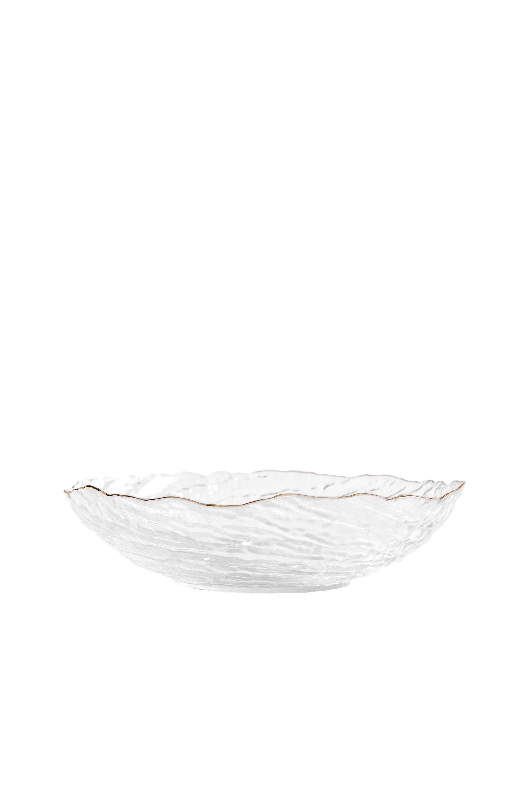 GLASS SALAD BOWL WITH GOLD RIM product thumbnail 9