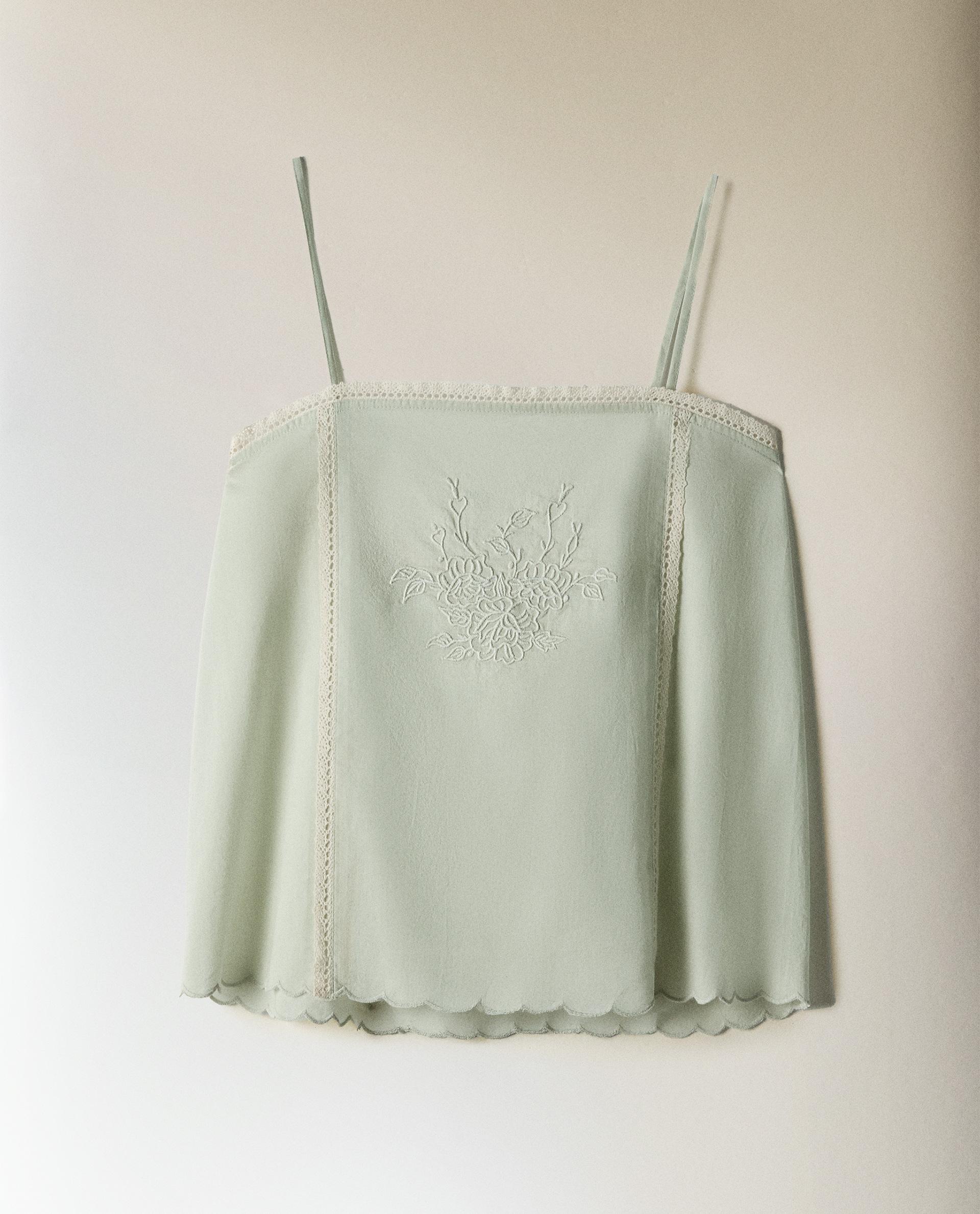 ZARA  無地柄 ビーチ ショーツ 8118/610 EMBROIDERED CROCHET FLORAL SHORTS - Mid-ecru | ZARA United