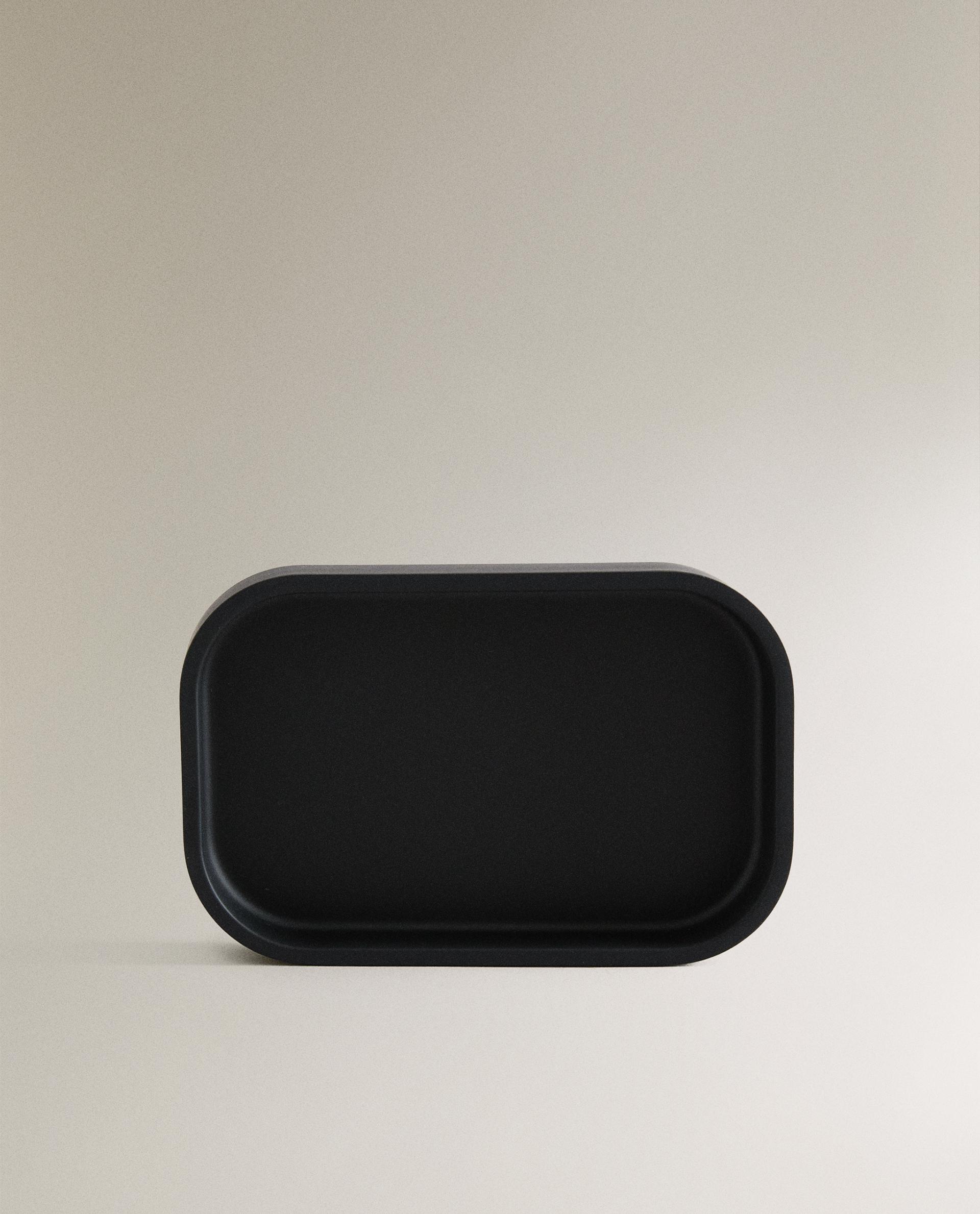 BLACK RESIN BATHROOM SOAP DISH