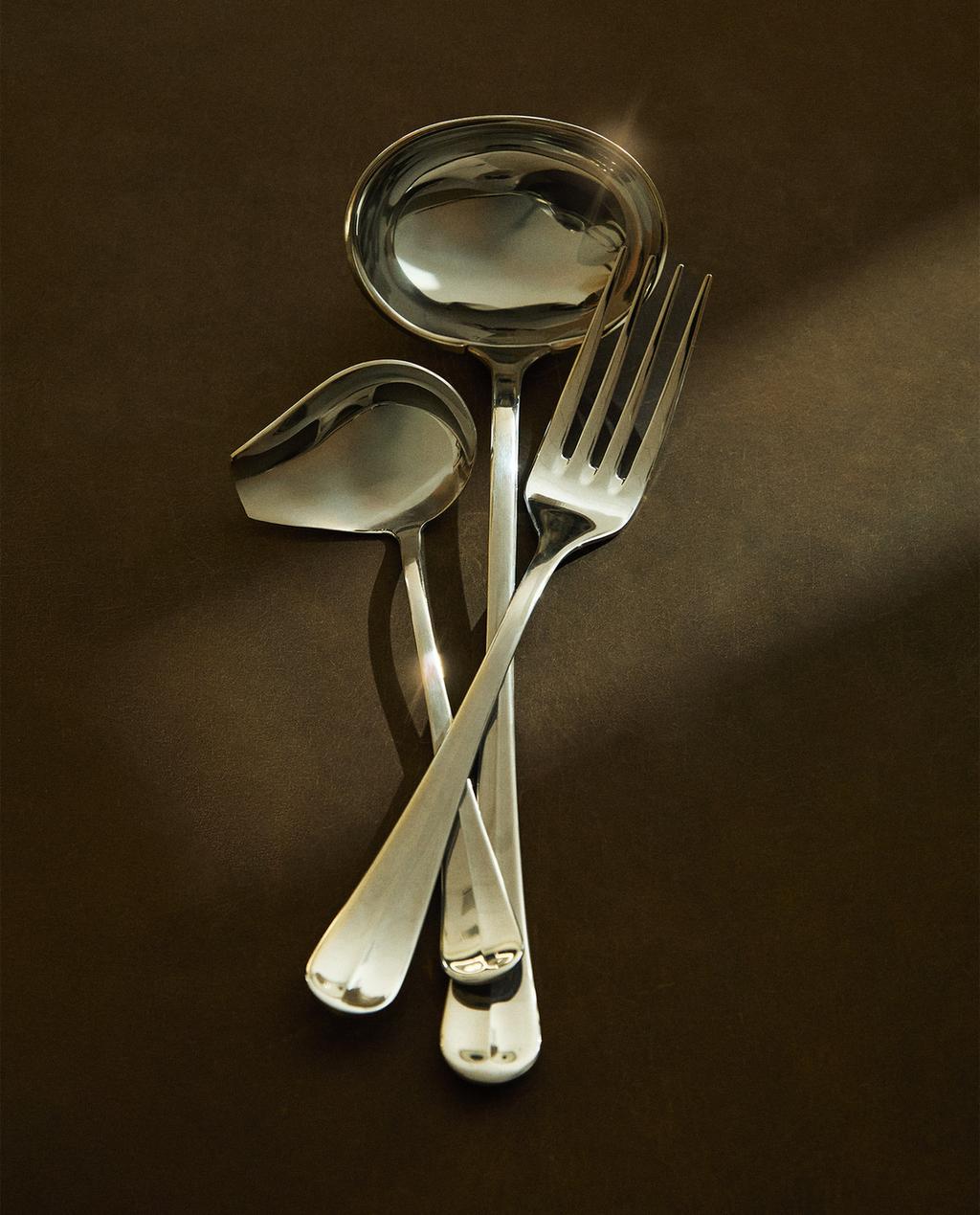 SILVER STEEL SERVING CUTLERY SET