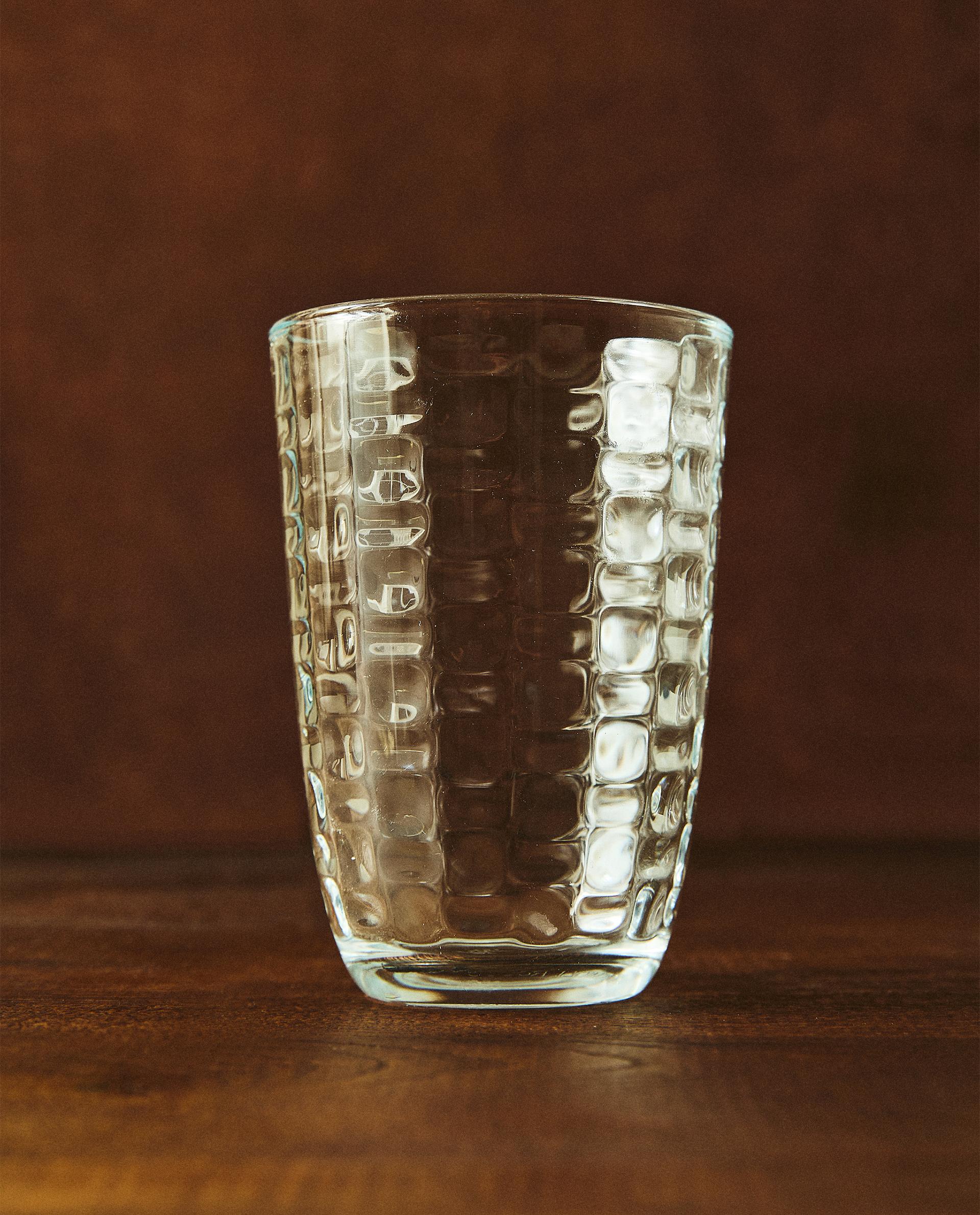 OK-[VASO REFRESCO VIDRIO RELIEVE INTERIOR CAVOUR]L6-