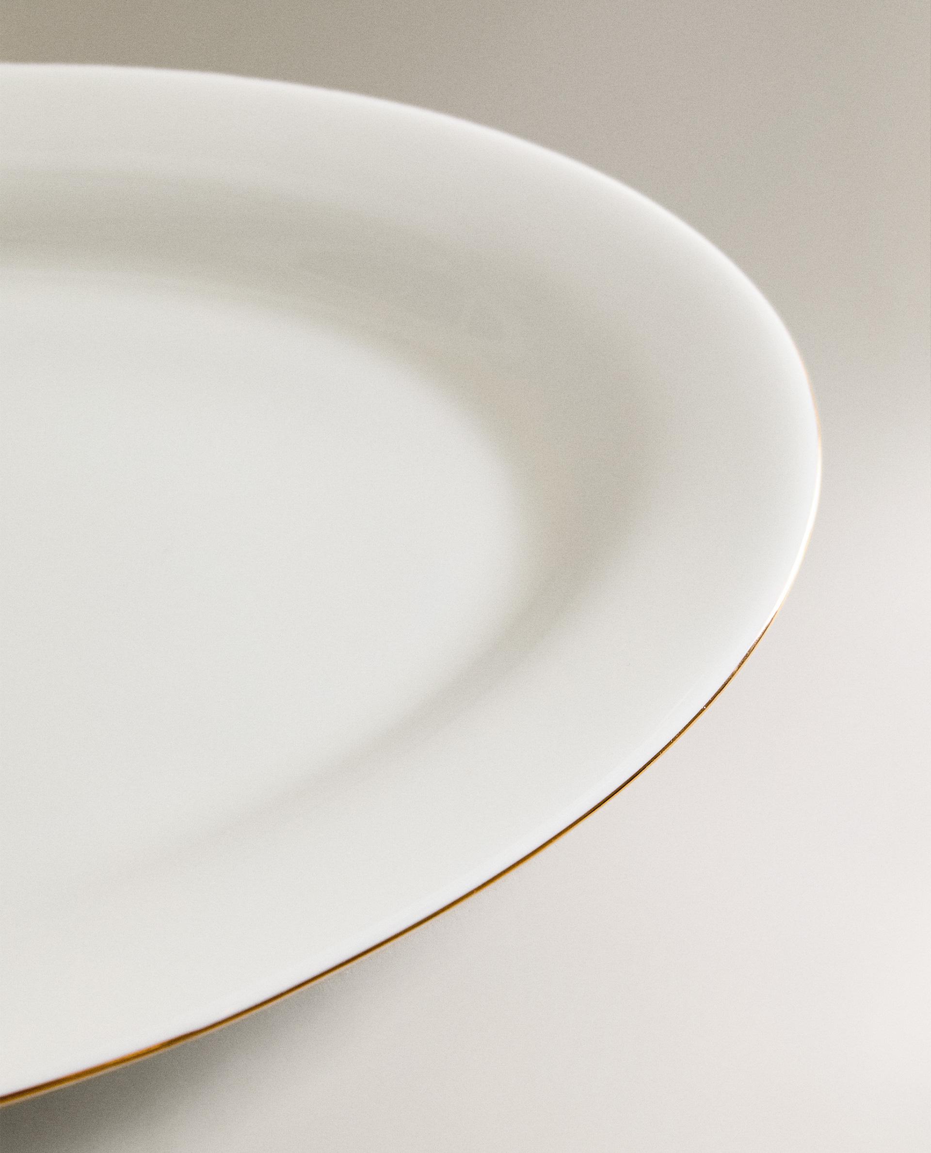 RIMMED BONE CHINA OVAL SERVING DISH product thumbnail 6