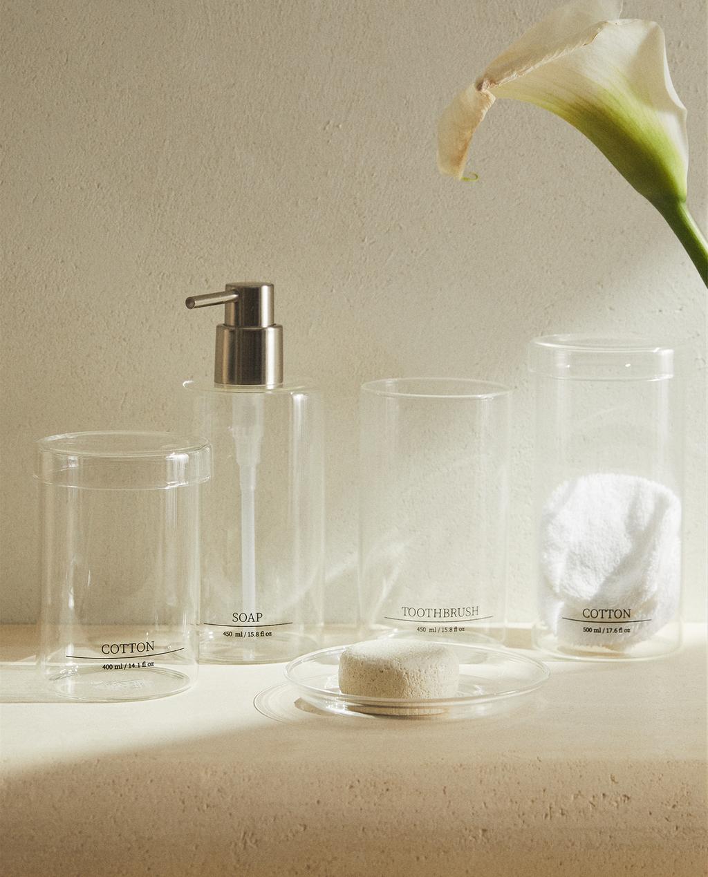 BOROSILICATE GLASS BATHROOM SET