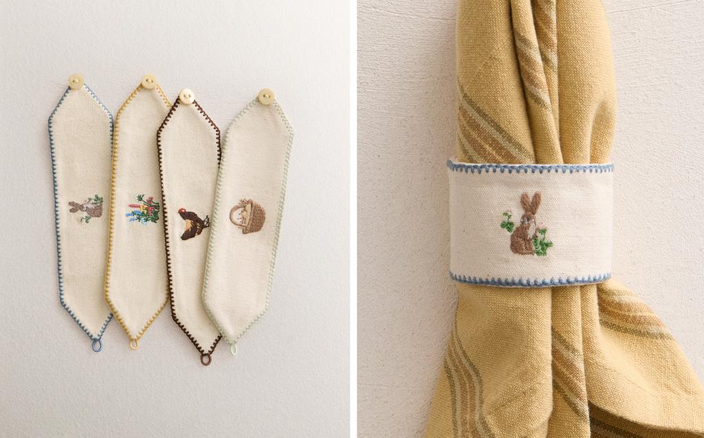 PACK OF EASTER EMBROIDERED NAPKIN HOLDERS (PACK OF 4)