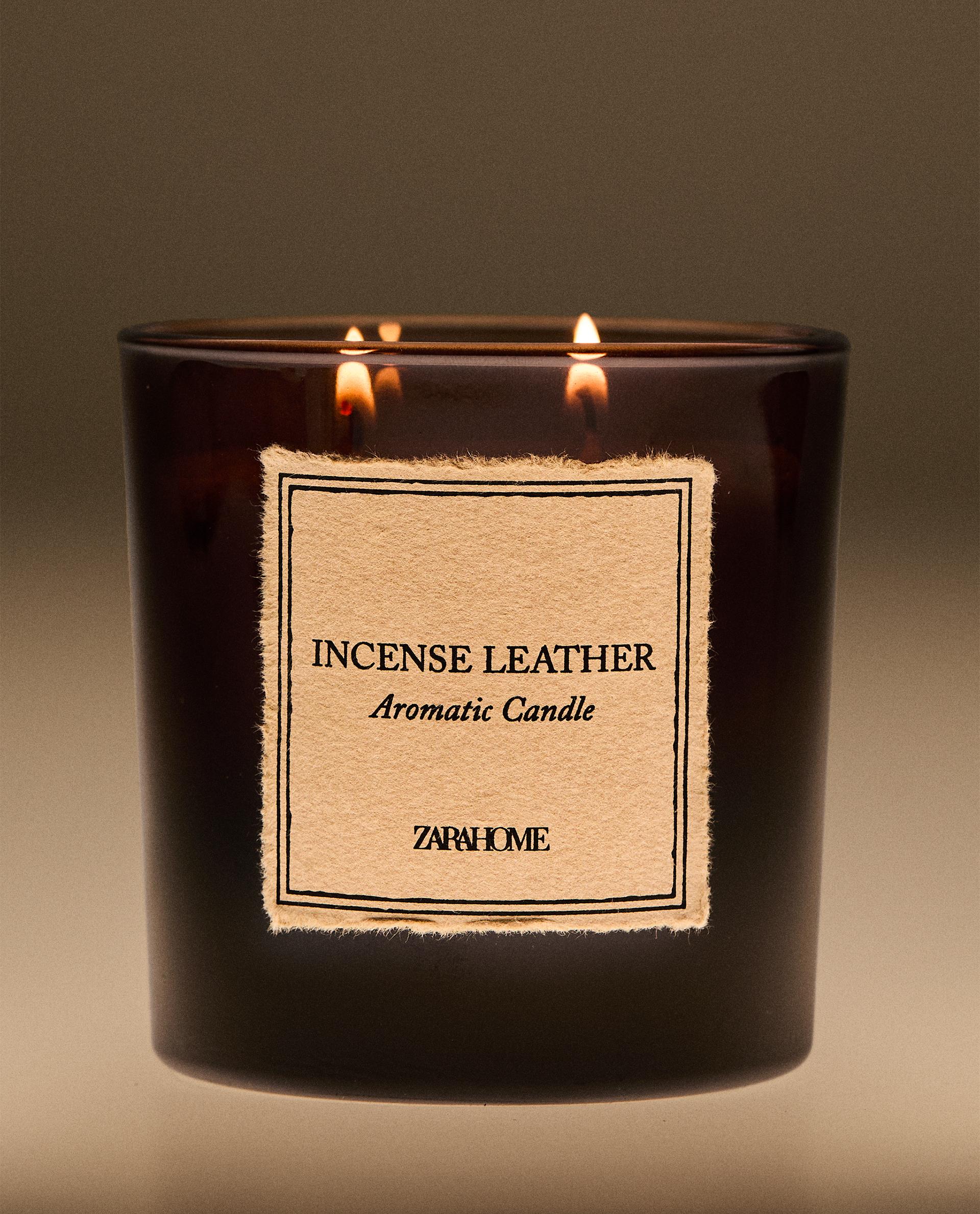 (350 G) INCENSE LEATHER SCENTED CANDLE