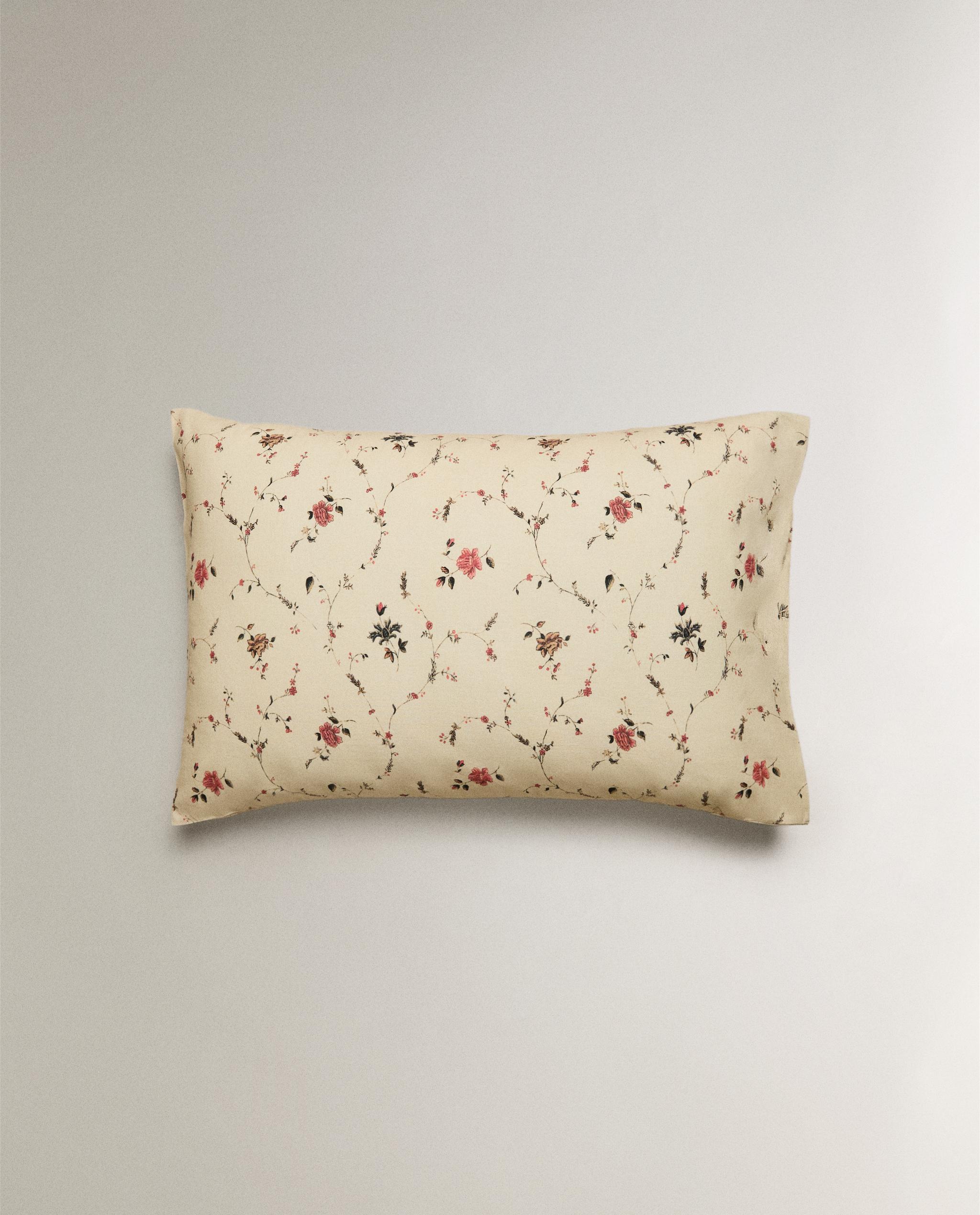 FLORAL PRINT COTTON LINEN PILLOWCASE | KATHARINE POLE product thumbnail 2