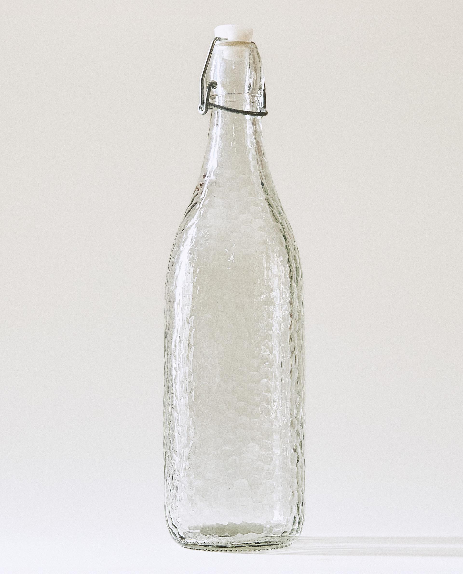 BOTELLA DE AGUA VIDRIO MARTILLADA