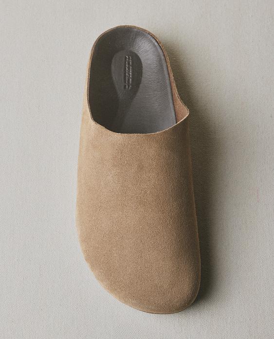 SPLIT SUEDE LEATHER MULE SLIPPERS SPLIT SUEDE LEATHER MULE SLIPPERS