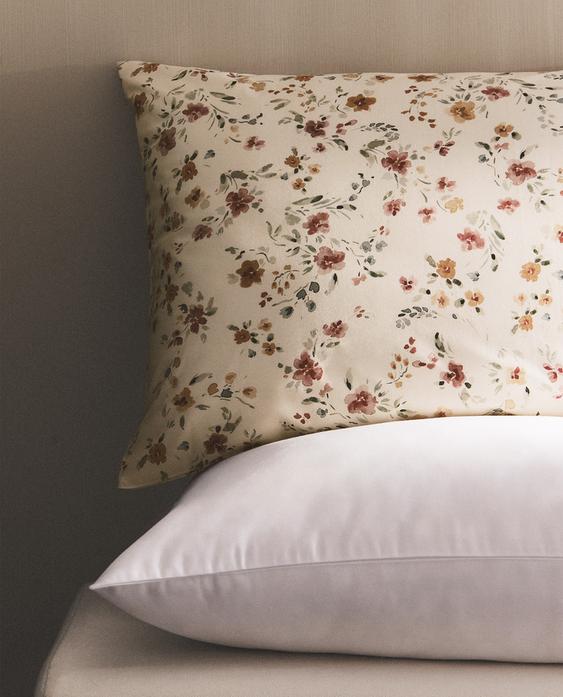 FUNDA ALMOHADA ALGODÓN PERCAL FLORAL (200 HILOS)