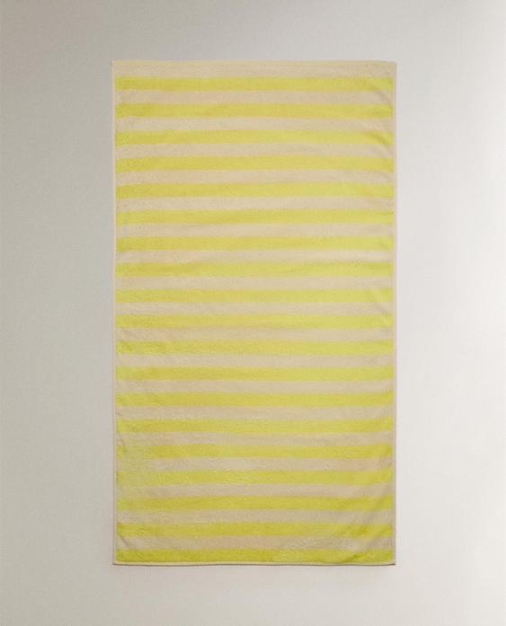 منشفة شاطئ قطنية مخططة للأطفال