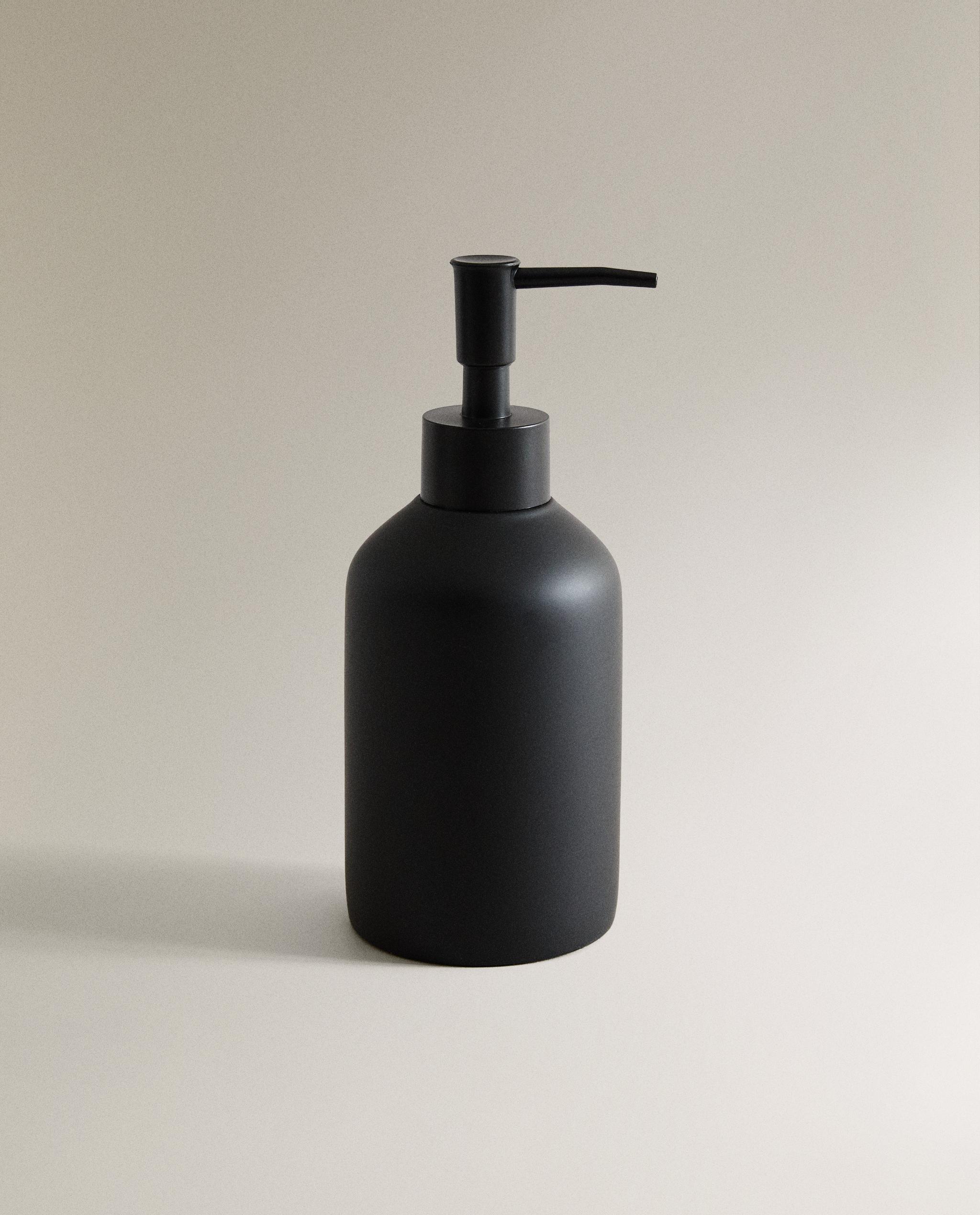 BLACK RESIN SOAP DISPENSER