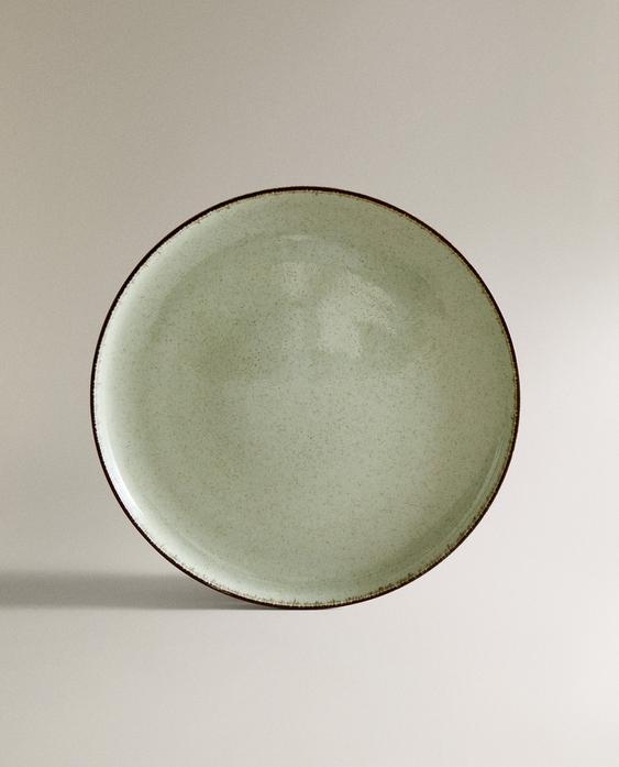 PRATO RASO DE PORCELANA COM BORDA COM ACABAMENTO ANTIGO