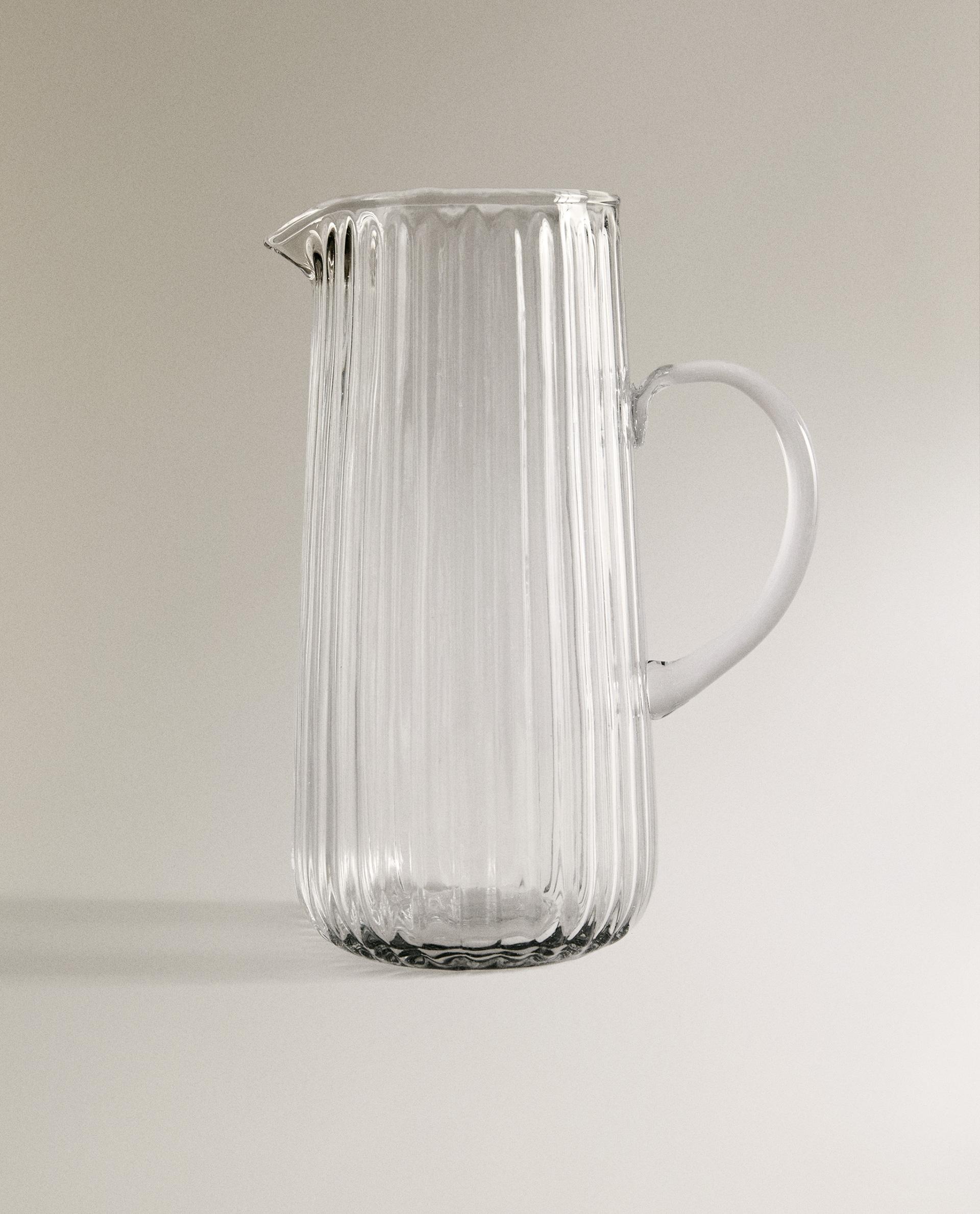 RAISED DESIGN GLASS JUG