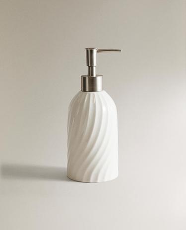 DISTRIBUTEUR SAVON CÉRAMIQUE RELIEF
