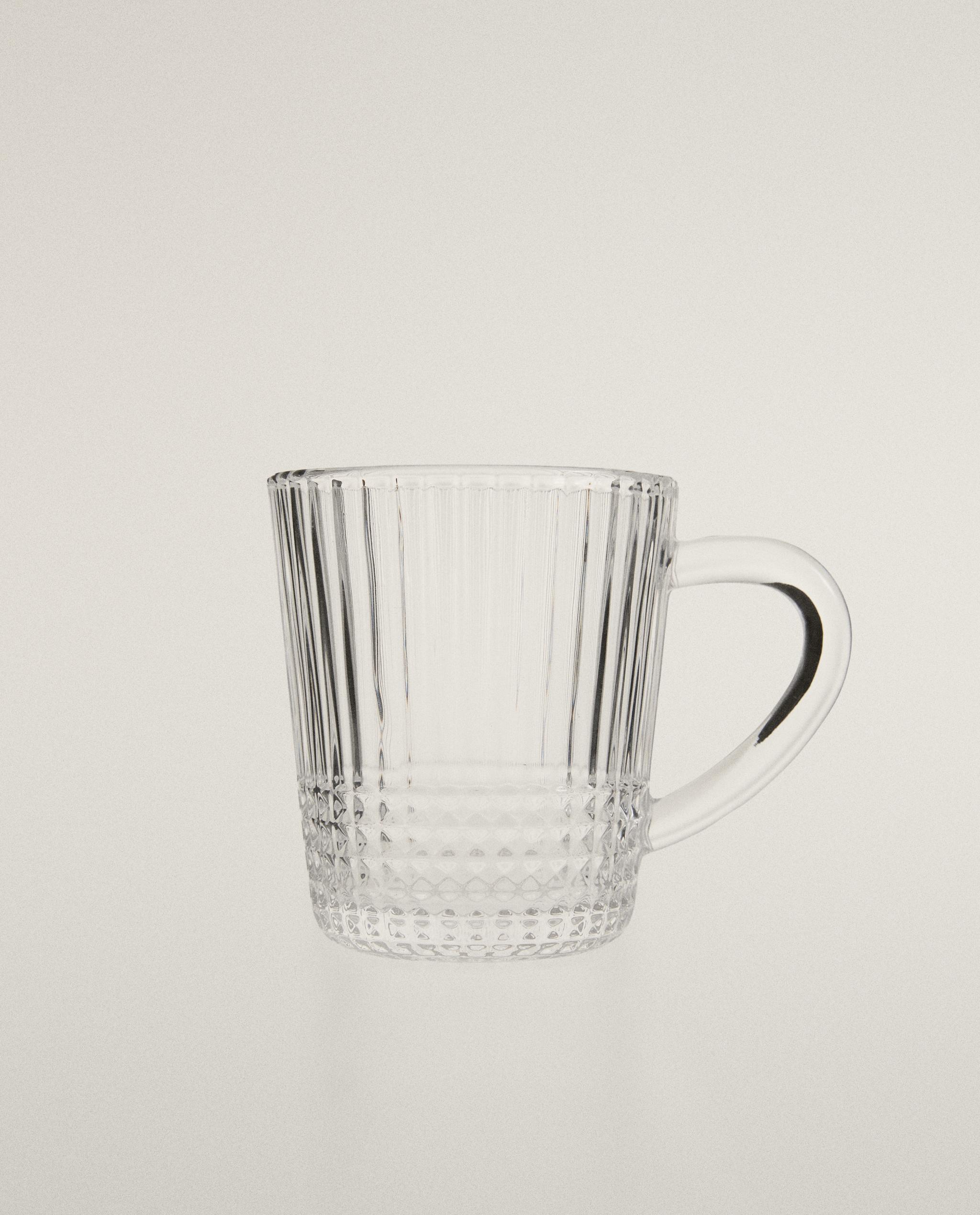 GLASS MUG WITH RAISED GEOMETRIC DESIGN product thumbnail 9