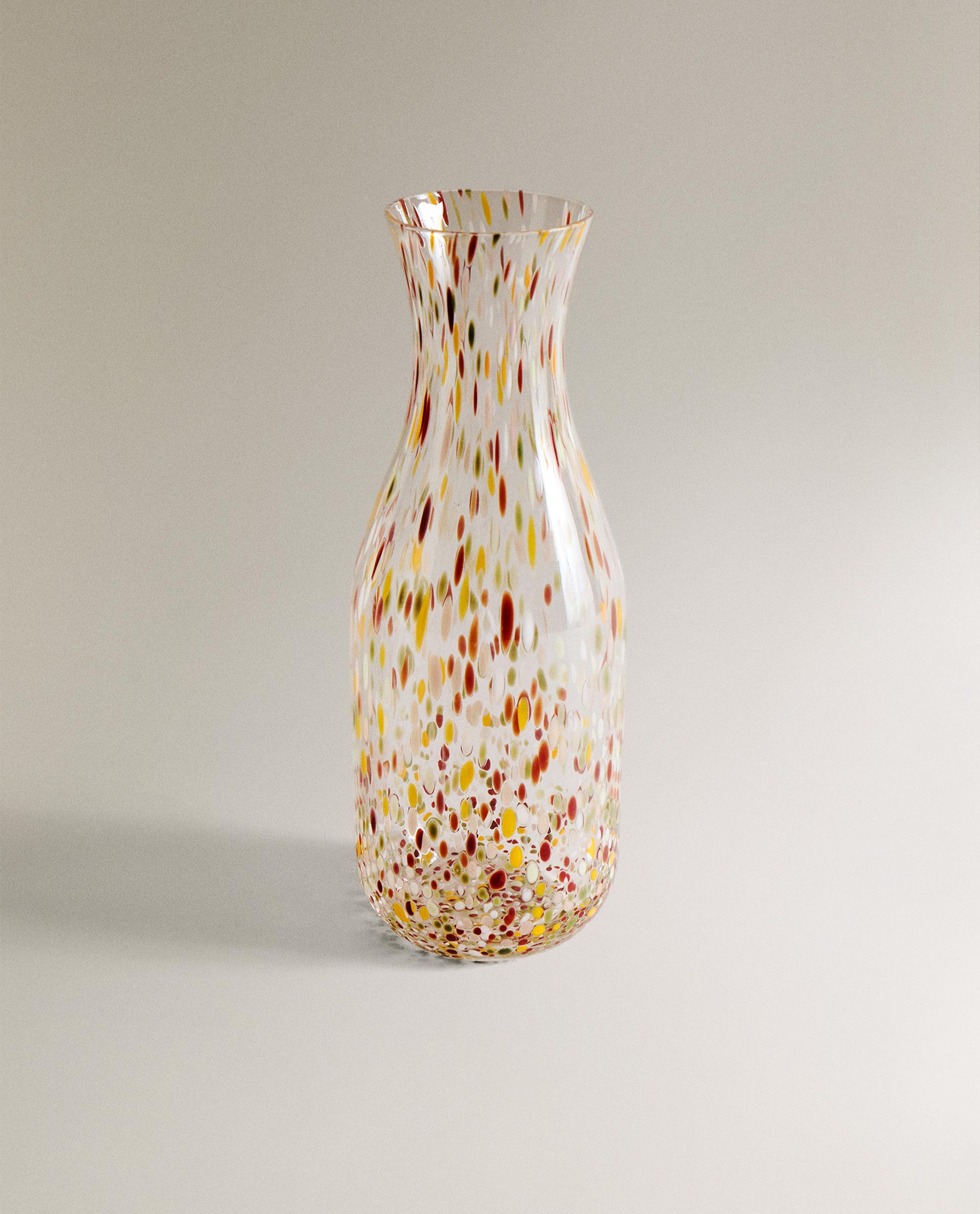 SPECKLED BLOWN GLASS BOTTLE