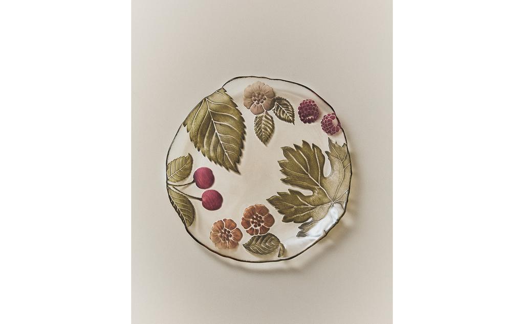 ASSIETTE À DESSERT EN VERRE FLORAL ASSIETTE À DESSERT EN VERRE FLORAL