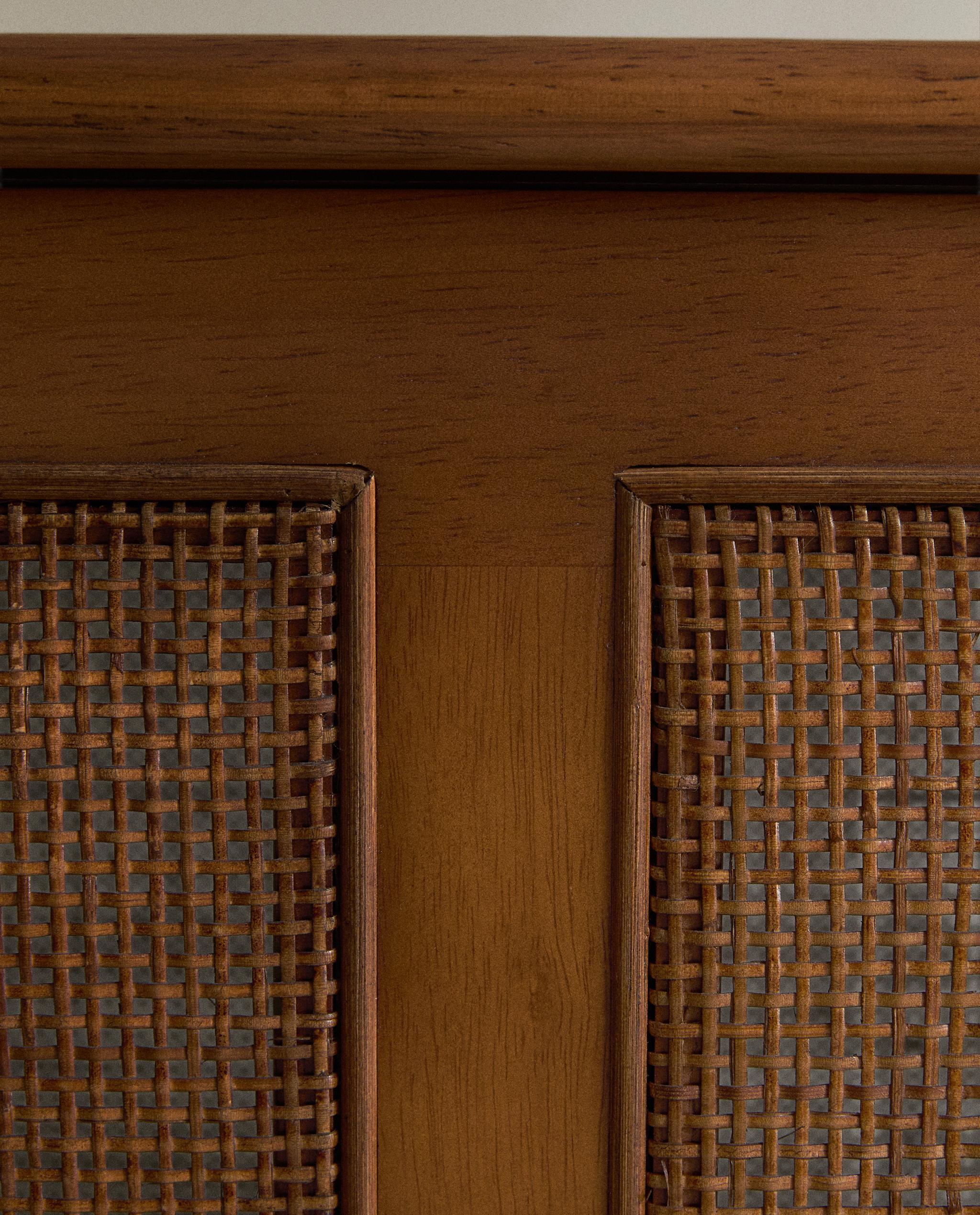 WOOD AND RATTAN BENCH AND SEAT CUSHION product thumbnail 7