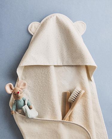 KIDS' HOODED BATH TOWEL WITH EARS