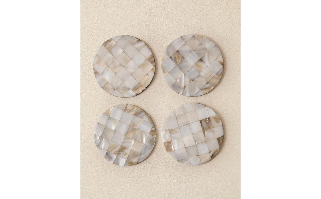 Set De Dessous De Verres En Feutrine De Laine Mérinos Avec Support