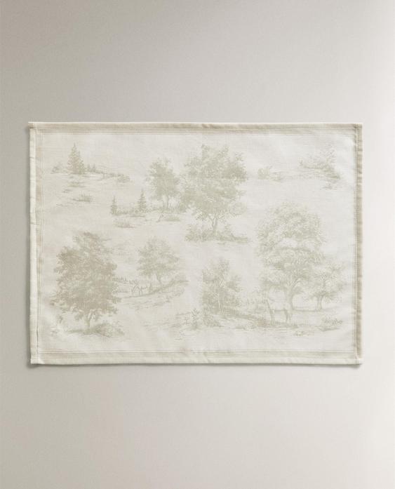 طقم مفارش بطبعة توال دو جوي (طقم من قطعتين)