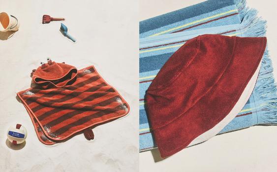 ENSEMBLE SEAU, PELLE ET PONCHO DE PLAGE ENFANT