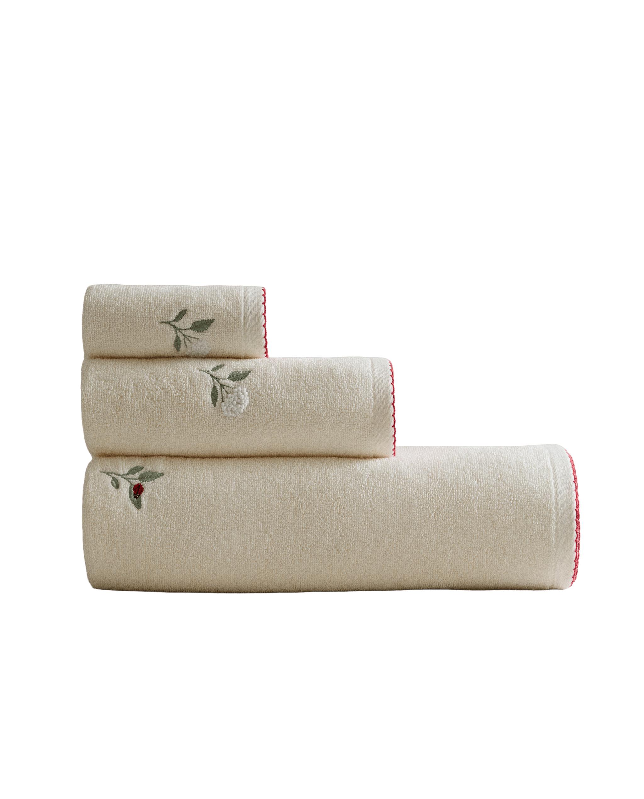 BATH TOWEL WITH FLORAL EMBROIDERY product thumbnail 2