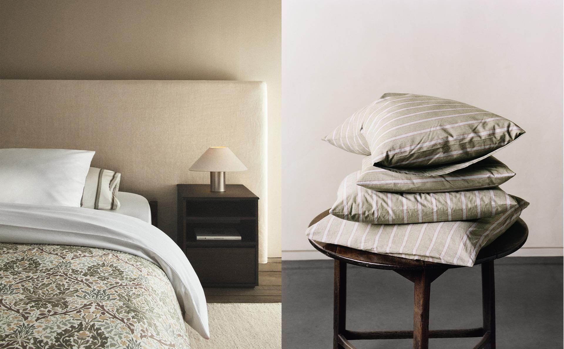 MORRIS & CO. LEAVES SATEEN COTTON BED LINEN MORRIS & CO. LEAVES SATEEN COTTON BED LINEN