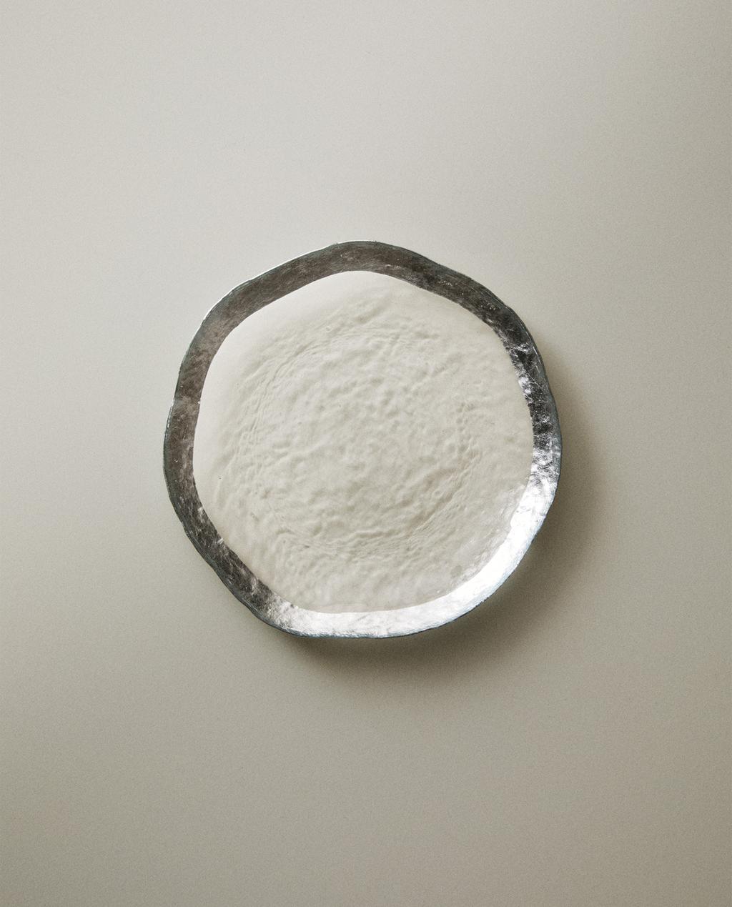 GLASS SIDE PLATE WITH RIM