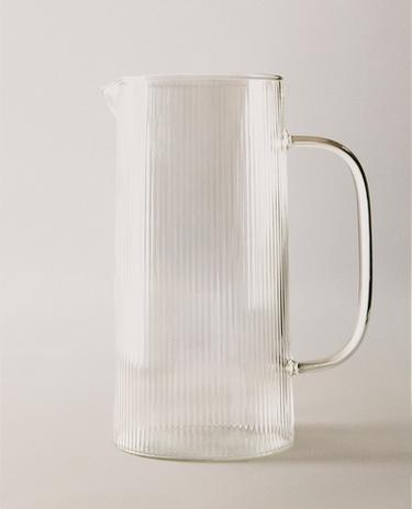 BOROSILICATE JUG WITH LINE DESIGN