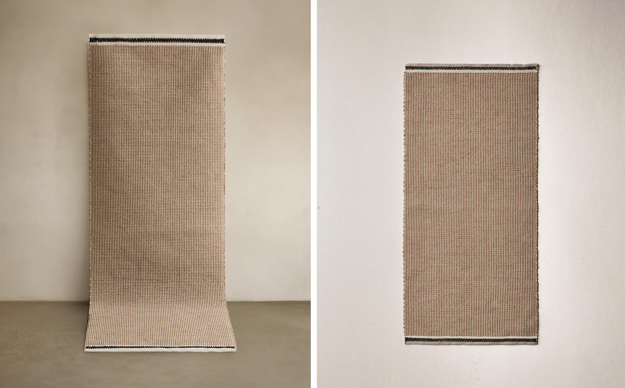 NON-SLIP STRIPED JUTE RUG
